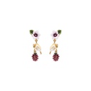 Flower Berry And Hamster Enamel Dangle Earrings