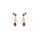 Flower Berry And Hamster Enamel Dangle Earrings