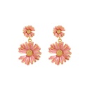 Pink Daisy Flower Enamel Stud Dangle Flower