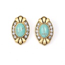 Retro Vintage Stone Crystal Stud Earrings Jewelry