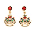 Inlaid Zircon Crown Retro Vintage Dangle Earrings