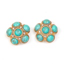 Inlaid Stone Zircon Retro Vintage Stud Earrings