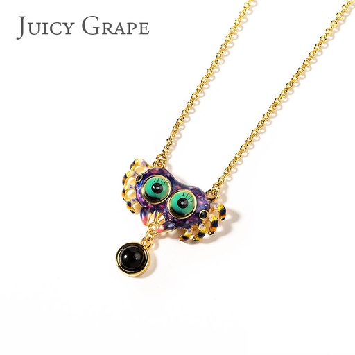 Big Eyes Spider Enamel Necklace