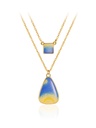 Starry Night Enamel Layered Pendant Necklace Handmade Jewelry Gift
