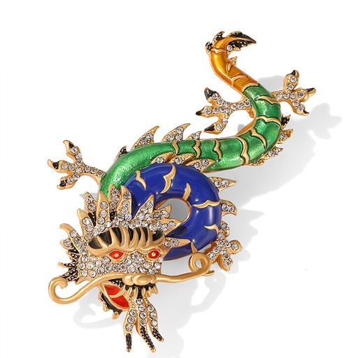 Dragon Enamel Vintage Brooch Handmade Jewelry Gift
