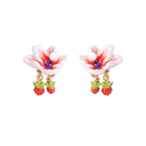 Flower 925 Silver Needle Enamel Earrings Jewelry Stud Clip Hook Earrings