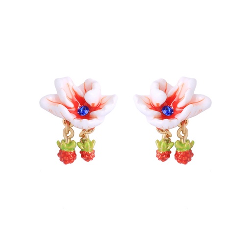 Flower 925 Silver Needle Enamel Earrings Jewelry Stud Clip Hook Earrings