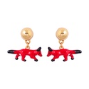 Fox Enamel Earrings Jewelry Stud Earrings