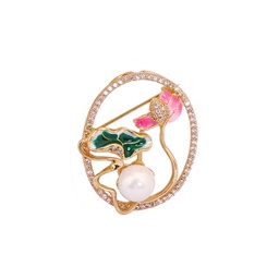 [19080939] Cherry Blossom Flower Enamel Adjustable Ring Jewelry Gift