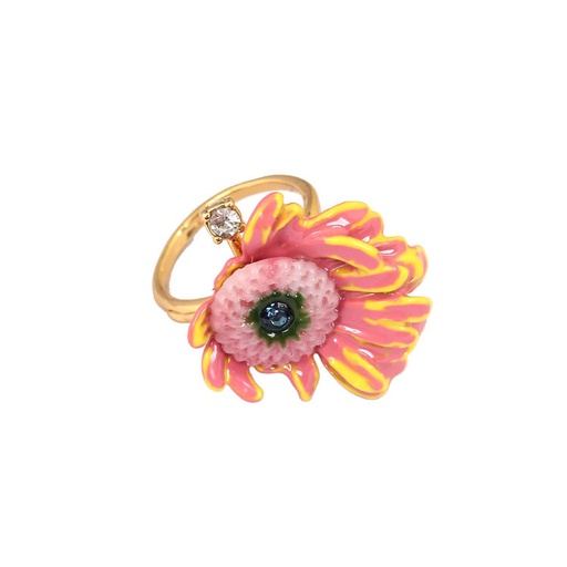Chrysanthemum Flower Enamel Ring