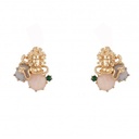 Beautiful Du Sha Gem Enamel Earrings Jewelry Stud Earrings