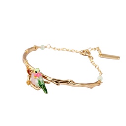 [20041240] Cherry Blossom Flower Tassel Enamel Stud Earrings