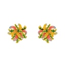 Colorful Yellow Wheat Enamel Stud Earrings Jewelry Gift