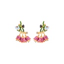 Lily Flower Tassel And Butterfly Enamel Earrings