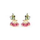 Lily Flower Tassel And Butterfly Enamel Earrings