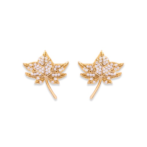 Maple Leaves Enamel Earrings Jewelry Stud Earrings