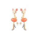 Mouse Pumpkin High-heeled Crystal Shoes Enamel Earring