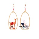 Snow White And Her Animal Friends Enamel Earrings