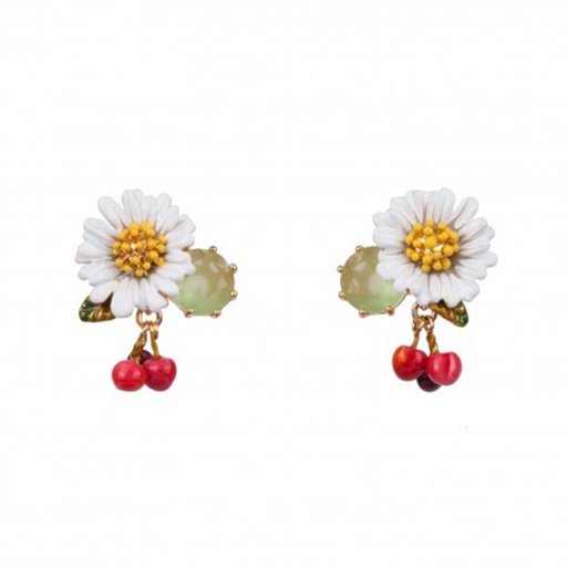 Daisy And Stone Enamel Earrings