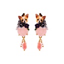 Chihuahua Puppy Dog With Fantasy Beads Enamel Earrings