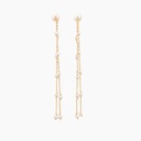 Freshwater Pearl Long Tassel Bridesmaid Wedding Stud Earrings
