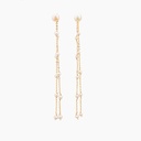 Freshwater Pearl Long Tassel Bridesmaid Wedding Stud Earrings