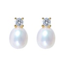 Freshwater Pearl And Crystal Bridesmaid Wedding Stud Earrings
