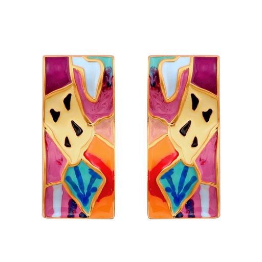 Abstract Painting Enamel Earrings