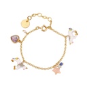 Star Heart Pearl Unicon Enamel Thin Bracelet