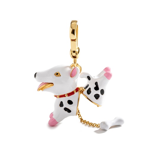 Puppy Dog With Bone Enamel Necklace Key Pendant With Chains