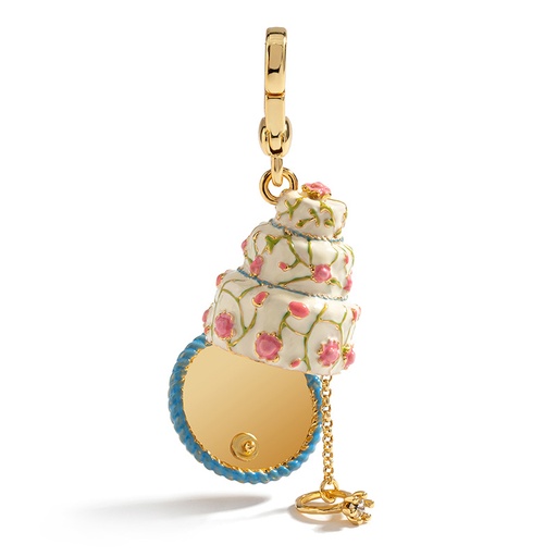 Cake With Ring Red Flower Enamel Necklace Key Pendant With Chains