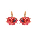 Coral And Fish Enamel Hook Earrings