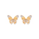 Butterfly With Zircon Enamel Stud Earrings Jewelry Gift