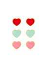 Lucky Heart Enamel Stud Earrings