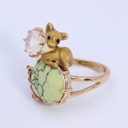 Deer And Stone Enamel Adjustable Ring