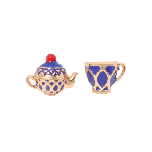 Teapot Teacup Set Enamel Stud Earrings Jewelry Gift